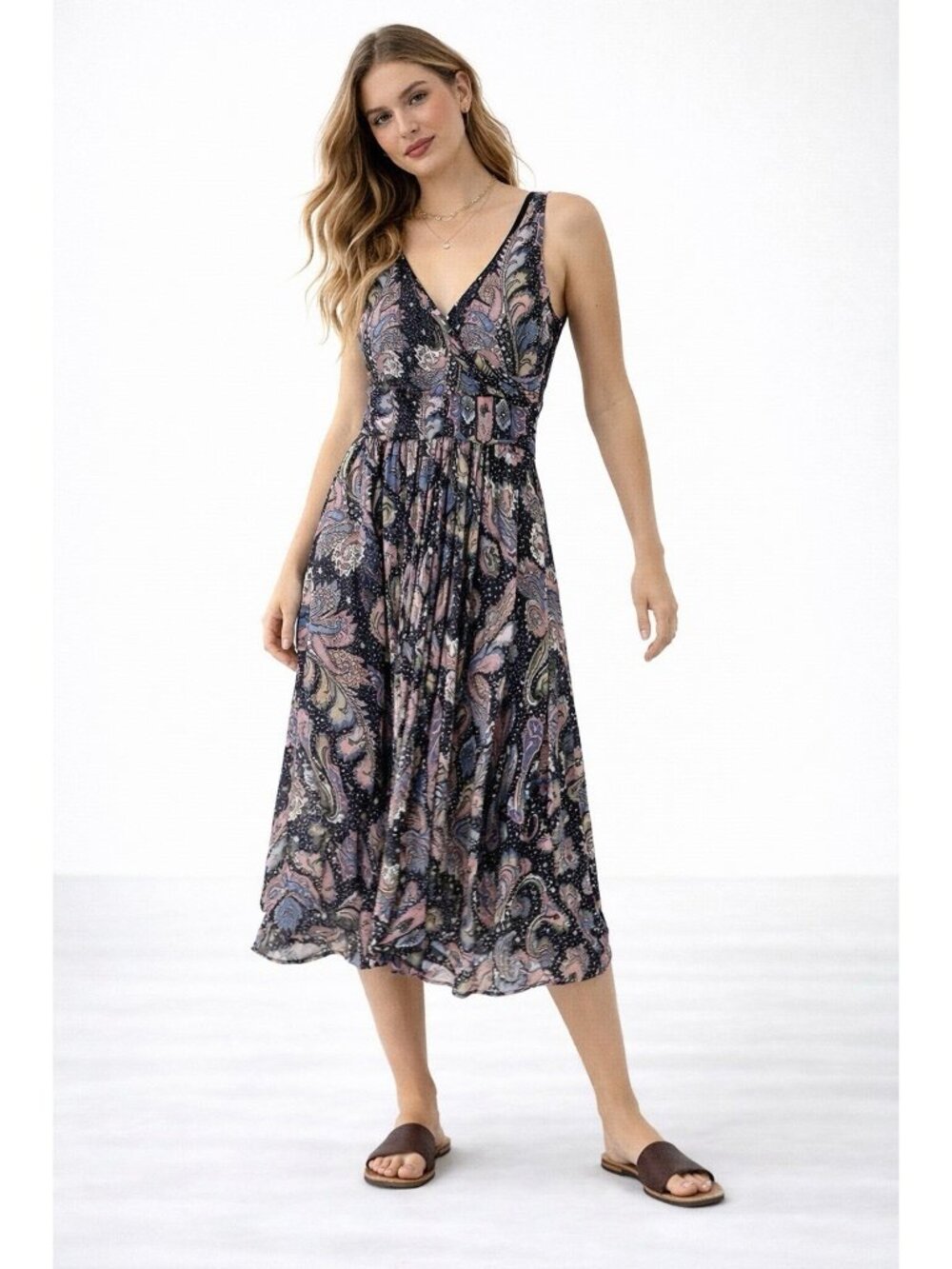 MAEVE ANTHROPOLOGIE dress sundress sleeveless XS knit floral colorful fairy